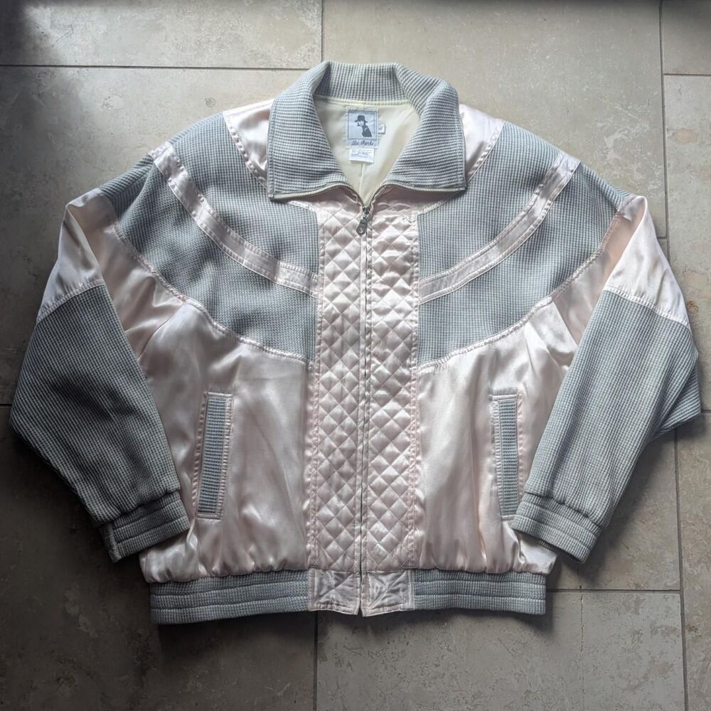 Vintage La Perla Pink Grey Quilted Satin Jacket & Thermal Paneled Jacket